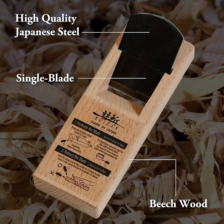 鉋橘左近 SUIZAN Kanna Japanese Wood Planer 1.7